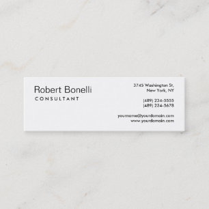 Mini Unique Blanc Moderne Consultant Carte de visite mi
