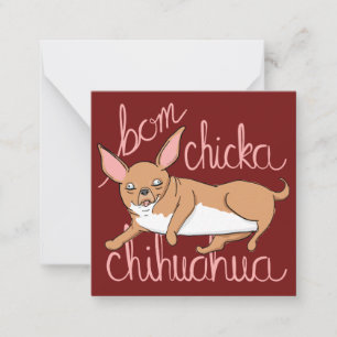 Mini Valentijnsdag Kaart Bom Chicka Chihuahua Notitiekaartje