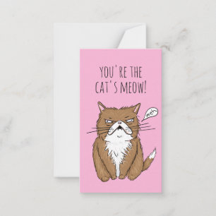 Mini Valentijnsdag Kaart Cat's Meow Grappige Teken Notitiekaartje
