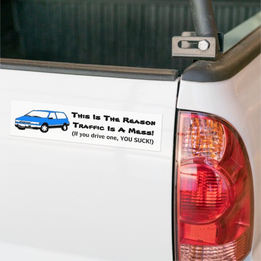Mini Van Bumpersticker (Op Truck)