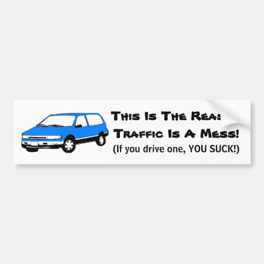 Mini Van Bumpersticker (Voorkant)