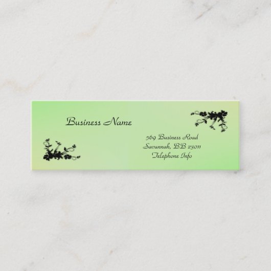 Mini Vert avec baiser jaune Élégant Carte de visite (Devant)
