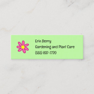 Mini Vert avec minuscule Carte de visite rose