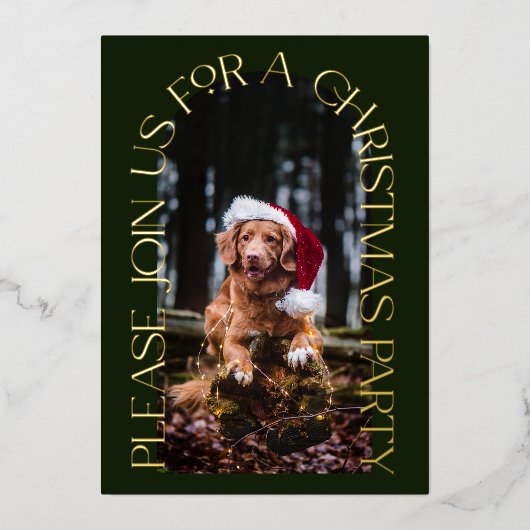 Mini-vert fête de Noël photo Invitation (Recto)