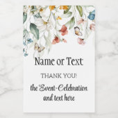 Mini viering Dank u Stilleven Bloemen Drop Wijn Etiket (Enkel label)