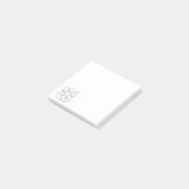 Mini vierkante grijswaarden bloem logo post-it® notes