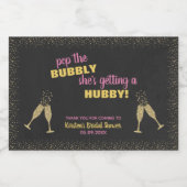 Mini Vin Étincelant Étiquette Bridal Bubbly Douche (Étiquettes simples)