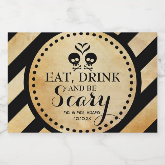 Mini vin mousseux Étiquette mariage gothique Favor (Étiquettes simples)