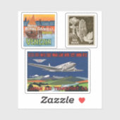 Mini vintage reisbagagelabel stickers (Vel)