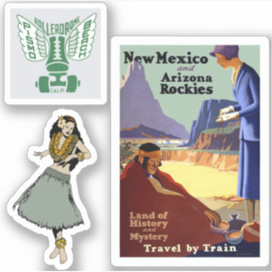 Mini vintage reisbagagelabel stickers