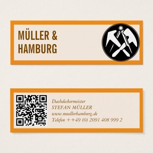 Mini visitekaartjes dakdekkers QR-code (Voorkant /achterkant)