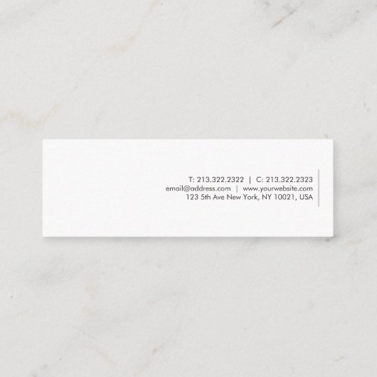 Mini Visitekaartjes Minimalistisch ontwerp Sjabloo (Achterkant)