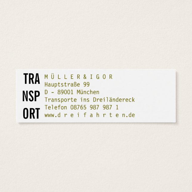 Mini Visitenkarten (Dos)