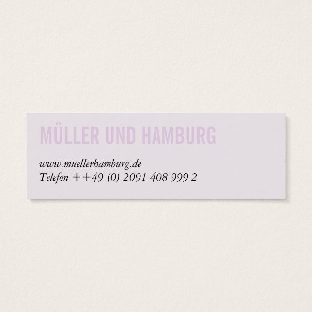 Mini Visitenkarten queerformat (Dos)