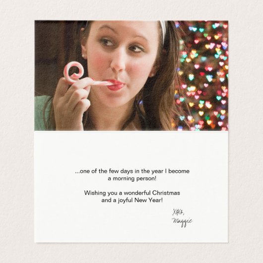 MINI - Wakker worden, het is Kerstmis" wimpers Kaart (Binnenkant ongevouwen)