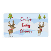 Mini waterflesetiket kerst baby shower etiket (Voorkant)