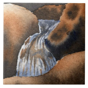 Mini-waterval op de bergforel tegeltje