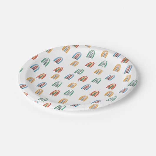 mini-waterverf regenbogen papieren bordje (Gekanteld)