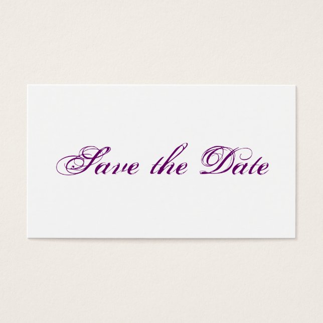 Mini wedding save the Date cards in purple (Devant)