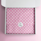 Mini White Hearts op roze patroon Tissuepapier