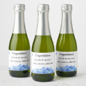 Mini wijnfles Gefeliciteerd kobalt blauw (10) Sparkling Wijnetiket (Flessen)