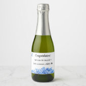 Mini wijnfles Gefeliciteerd kobalt blauw (10) Sparkling Wijnetiket (Voorkant)