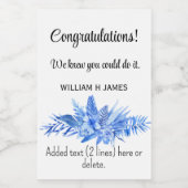 Mini wijnfles Gefeliciteerd kobalt blauw (10) Wijn Etiket (Enkel label)