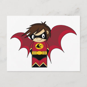 Mini Winged Super Hero Girl Briefkaart
