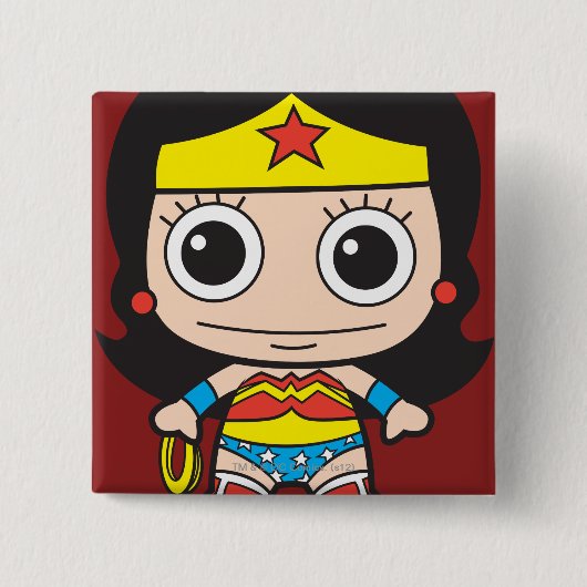 Mini Wonder Woman Vierkante Button 5,1 Cm (Voorkant)