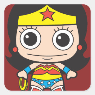 Mini Wonder Woman Vierkante Sticker