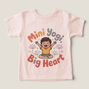 Mini yogi grand cœur tee pour enfants pour jeu act