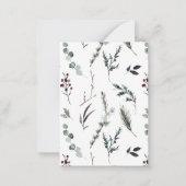 Mini Zwart Winter Botanische Foto Vrolijk Kerstfee Notitiekaartje (Achterkant)