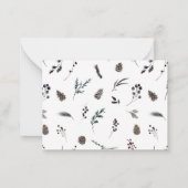 Mini Zwart Winter Krans Vrolijk Kerstfeest Foto Notitiekaartje (Achterkant)