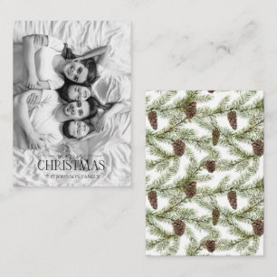 Mini Zwart & Wit Foto Pijnboom Kegeltje Vrolijk Ke Notitiekaartje