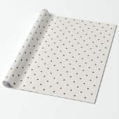 Mini Zwarte Stippenpatroon Op Vanille Bruiloft Cadeaupapier (Uitgerold)