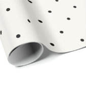 Mini Zwarte Stippenpatroon Op Vanille Bruiloft Cadeaupapier (Rol Hoek)
