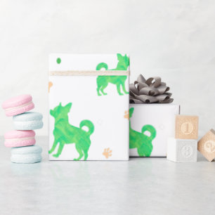 Miniaal pastelgroen chihuahua-cadeauverpakkings pa cadeaupapier