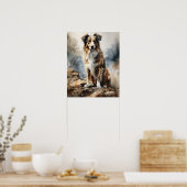 Miniature American Shepherd Art Chien Poster (Cuisine)