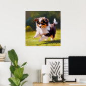 Miniature American Shepherd Dog Poster (Thuiskantoor)
