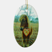 Miniature Brown horse Valentijn Heart Keramisch Ornament (Rechts)