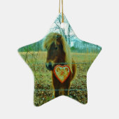 Miniature Brown horse Valentijn Heart Keramisch Ornament (Rechts)