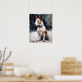 Miniature Bull Terrier Dog Art Imprimer Poster (Cuisine)