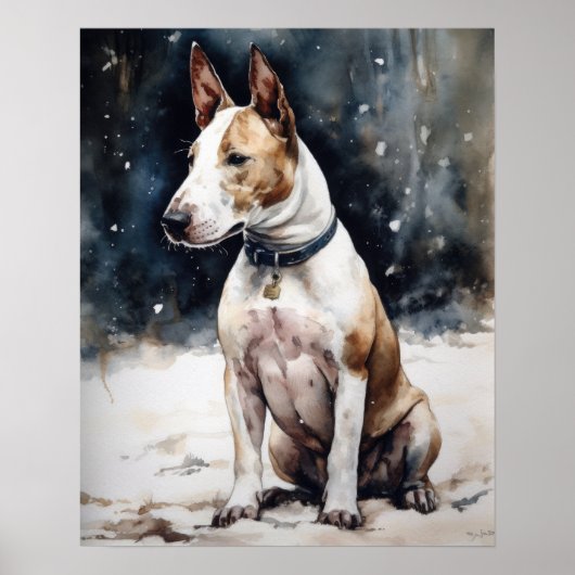 Miniature Bull Terrier Dog Art Imprimer Poster (Devant)