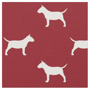 Miniature Bull Terrier Silhouettes MiniBull-honden Stof