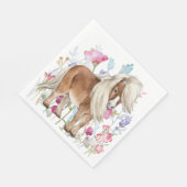 Miniature Cheval et serviettes en papier Fleur sau (Coin)