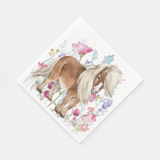 Miniature Cheval et serviettes en papier Fleur sau (Coin)
