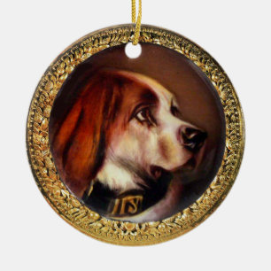 MINIATURE DOG PORTRAITS Bloodhound Keramisch Ornament