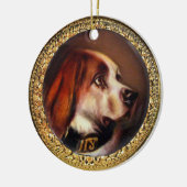 MINIATURE DOG PORTRAITS Bloodhound Keramisch Ornament (Links)