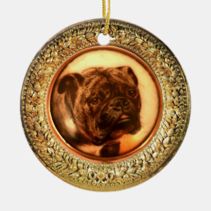 MINIATURE DOG PORTRAITS Bulldog Keramisch Ornament