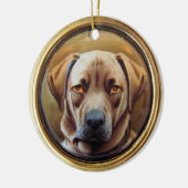 MINIATURE DOG PORTRAITS, Chocolate Labrador Keramisch Ornament (Links)